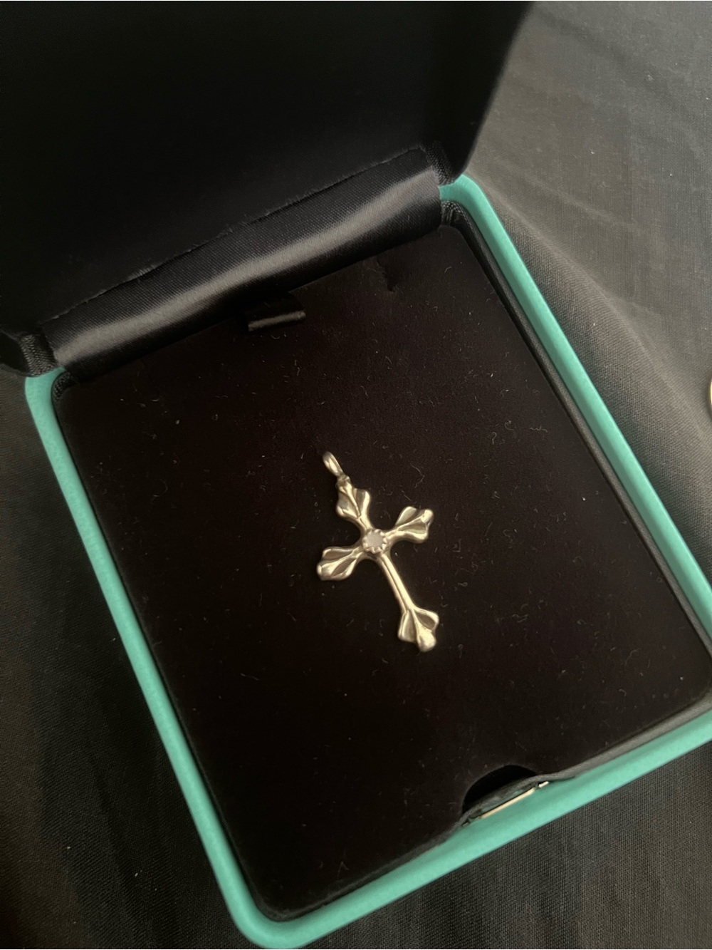 Sterling Silver Cross Pendant head with gem stone